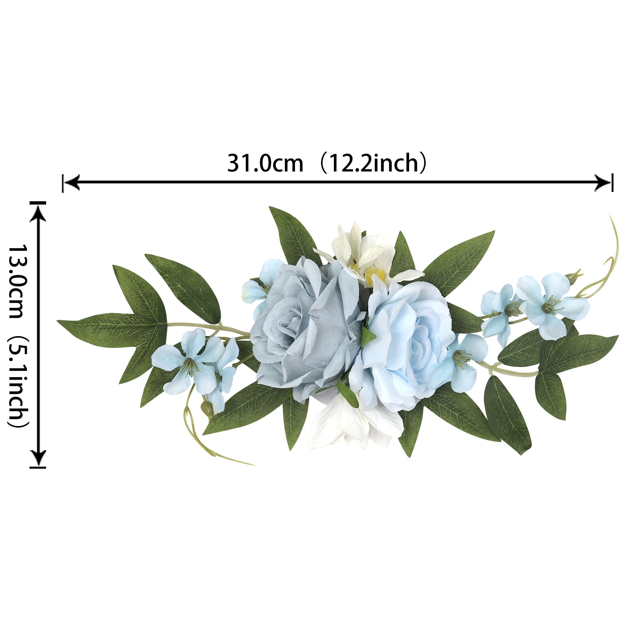 Xsstarmi 1 Pack Assembled Artificial Flower Cake Topper Blue Rose Flower Artificial Leaves Cake Pick Decoration for DIY Wedding Bithday Valentine's Day Party Cake Decorations Supplies - Image 2