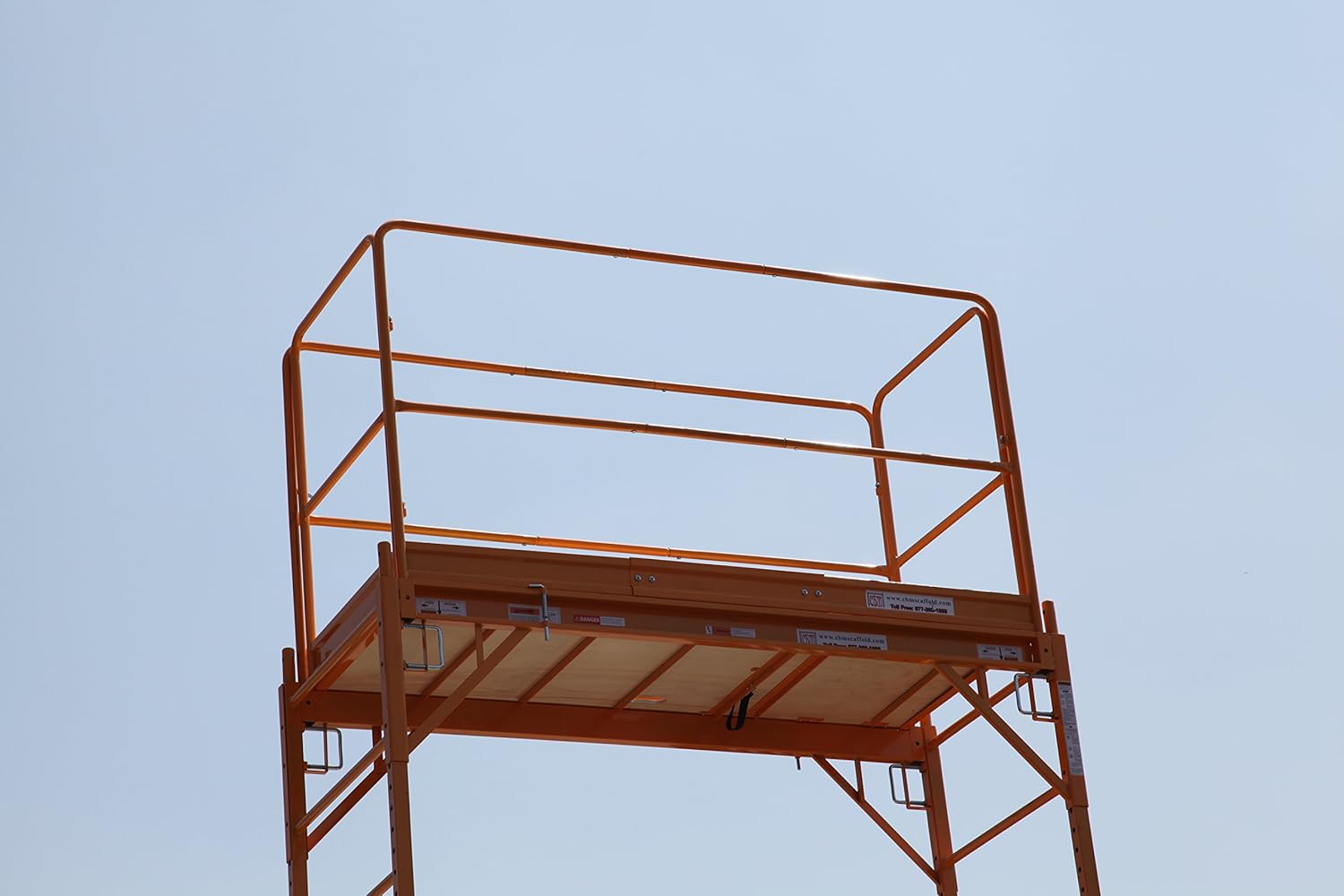 Buy 1 get 1 CBM Scaffold Rolling Tower Standing at 17' High with Hatch Deck Guard Rail and U Lock Brace CBM1290