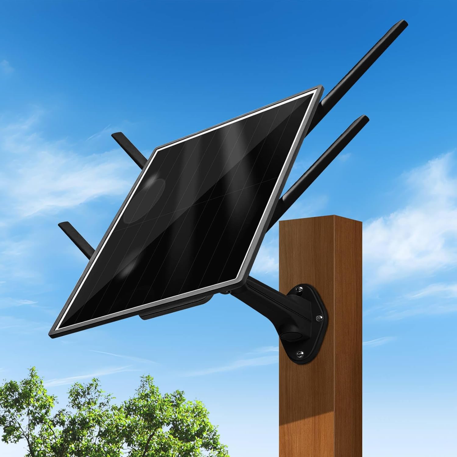 Solar WiFi Extender Outdoor with 4 Antennas, Solar Powered Outdoor WiFi Repeater with 15W Panel & 26000mAh Battery, Outdoor WiFi Extender up to 500ft, IP65 Weatherproof for Farm Yard Garage (Grey)