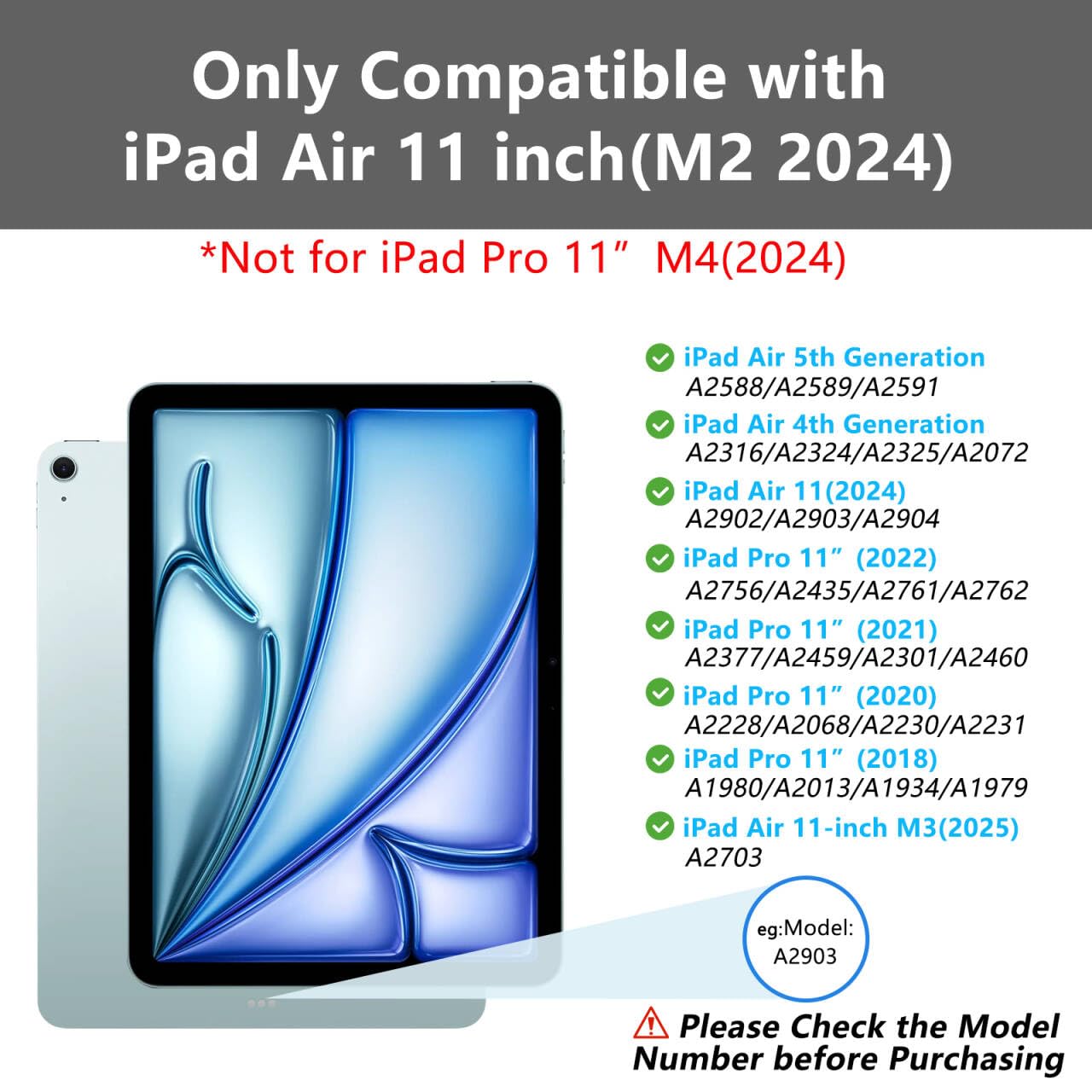 TopPerfekt for iPad Air 11-inch M2 2024/M3 2025 Keyboard Case, ipad Pro 11 (4th, 3rd, 2nd, 1st Gen 2022/2021/2020/2018) Detachable,Pencil Holder for iPad Air 4/5th 2020/2022 10.9