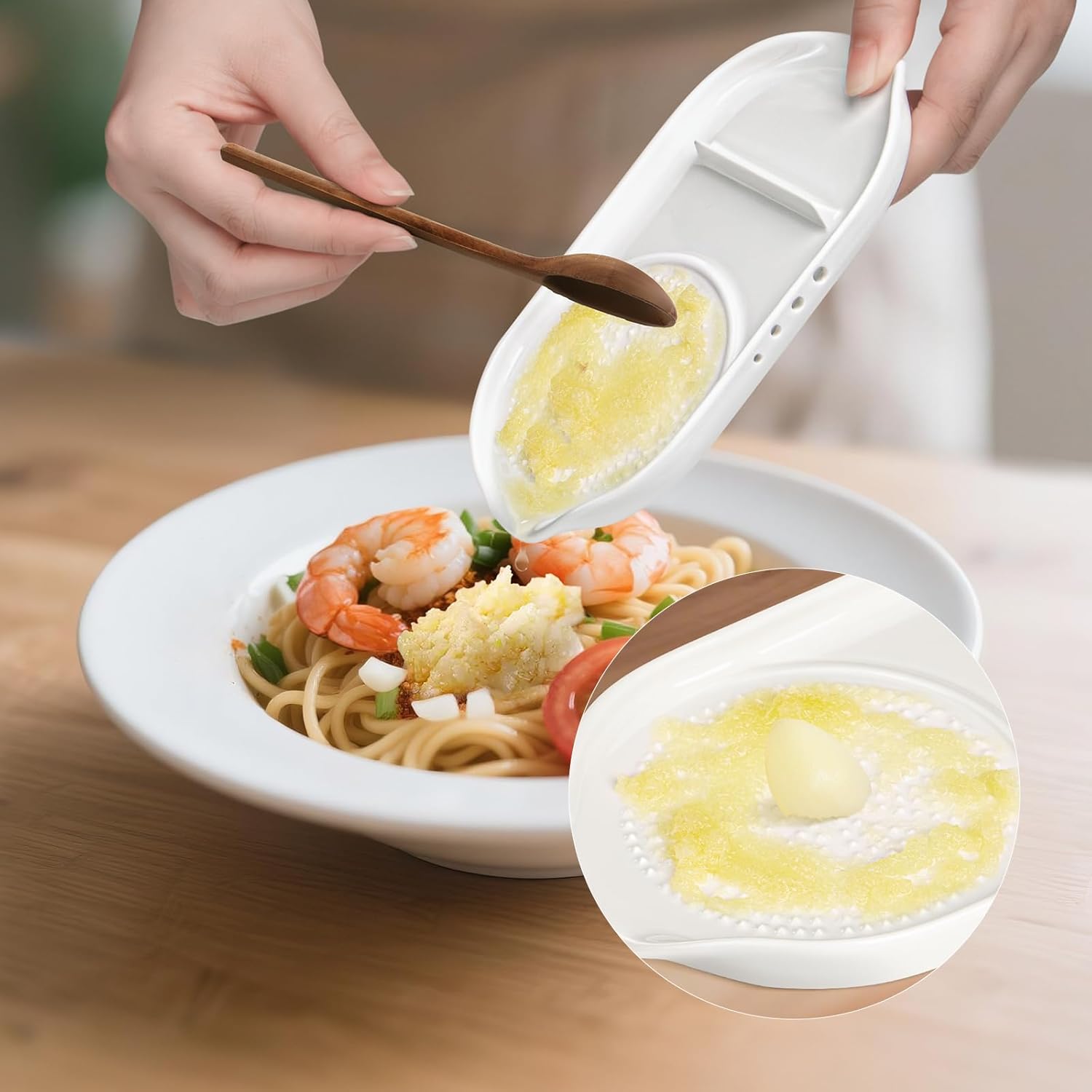 1 Ceric Garlic Grater with Egg Craer, Spoon Rest and Herb