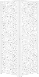 Biombo Pintado Divisoria Separador de Ambiente MDF Preto ou Branco (Branco, 2 Mandala)