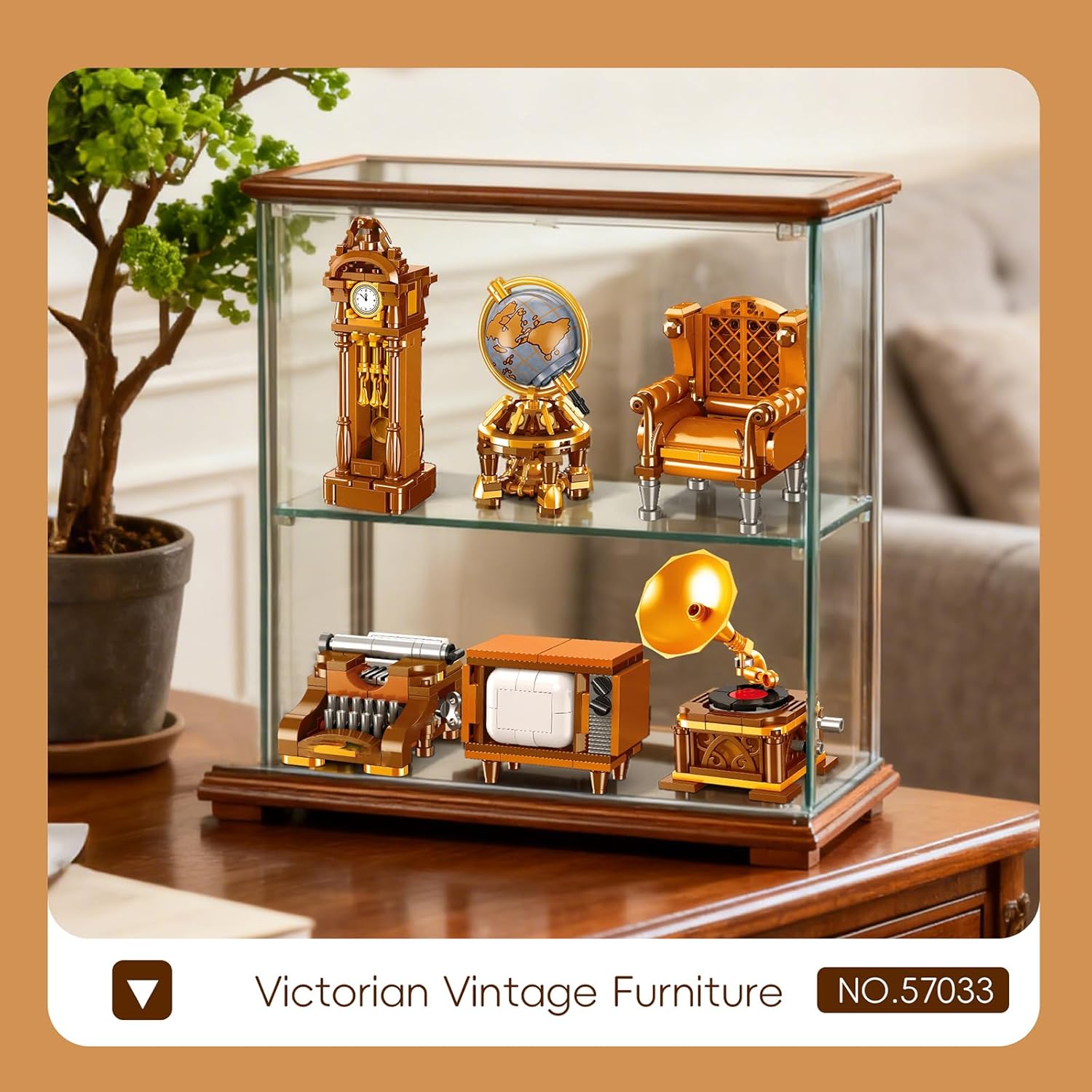 MEIEST 6 Packs Vintage Furniture Building Blocks Set,Cute Victorian Style Collection Particle Construction Building Bricks,Creative Gift Home Office Retro Decor