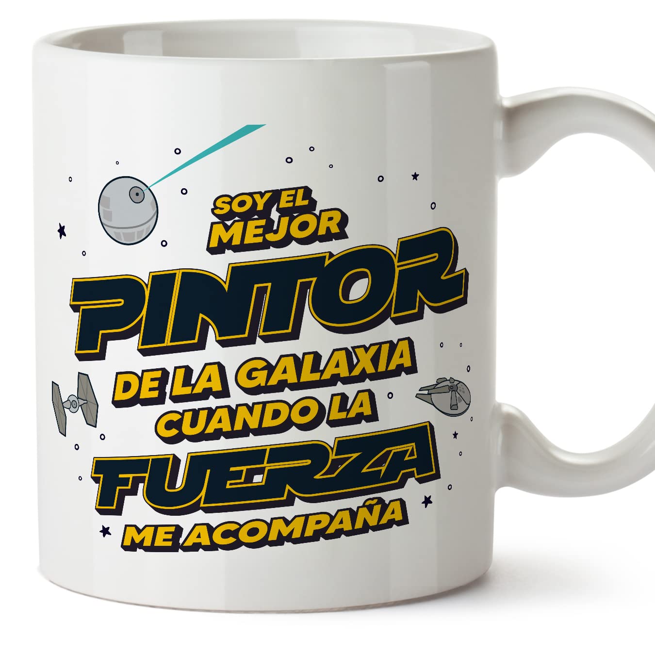 MUGFFINS Tazas para JEFE hombre - En Español - Mejor de la Galaxia Cuando Fuerza me Acompaña - 11 oz / 330 ml - Regalo original y divertido — view 251
