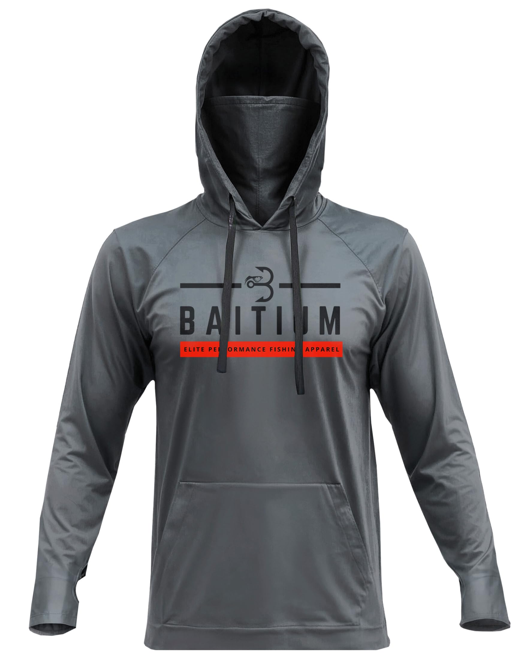 Fishing Shirts for Men,UPF50 Hooded Long Sleeve with Gaiter, Sun Protection Dry Fit Apparel, Cooling Moisture Wicking with Face Mask, Fishing Clothes for Men - (3X-Large, Grey)