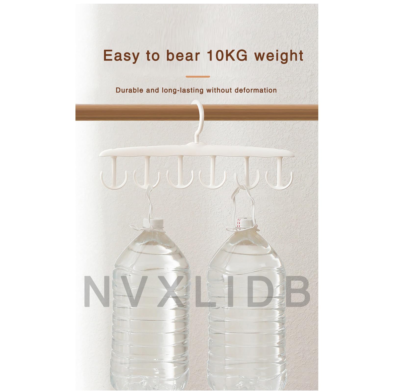 Closet Hat Hooks, 2-Pack Baseball Cap Organizer, 360 Degree Rotating Hat Organizer with 8 Hooks, Hat Organizer -, White