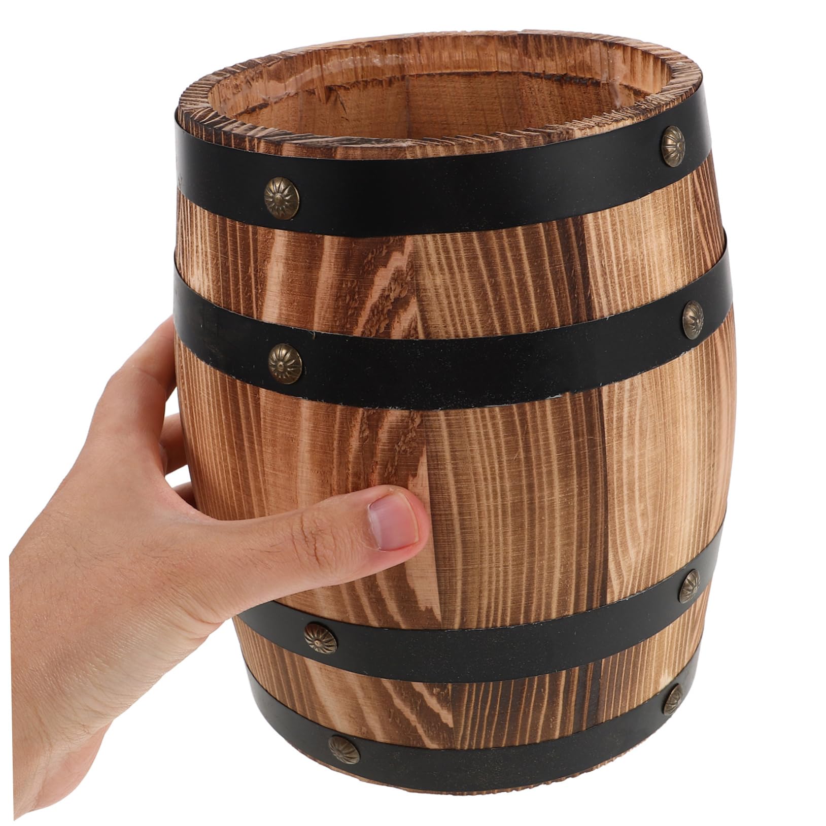 Soporte Rústico de Madera para Utensilios Barril Compacto para Cucharas Tenedores y Palillos Organizador de Cocina Funcional y Duradero