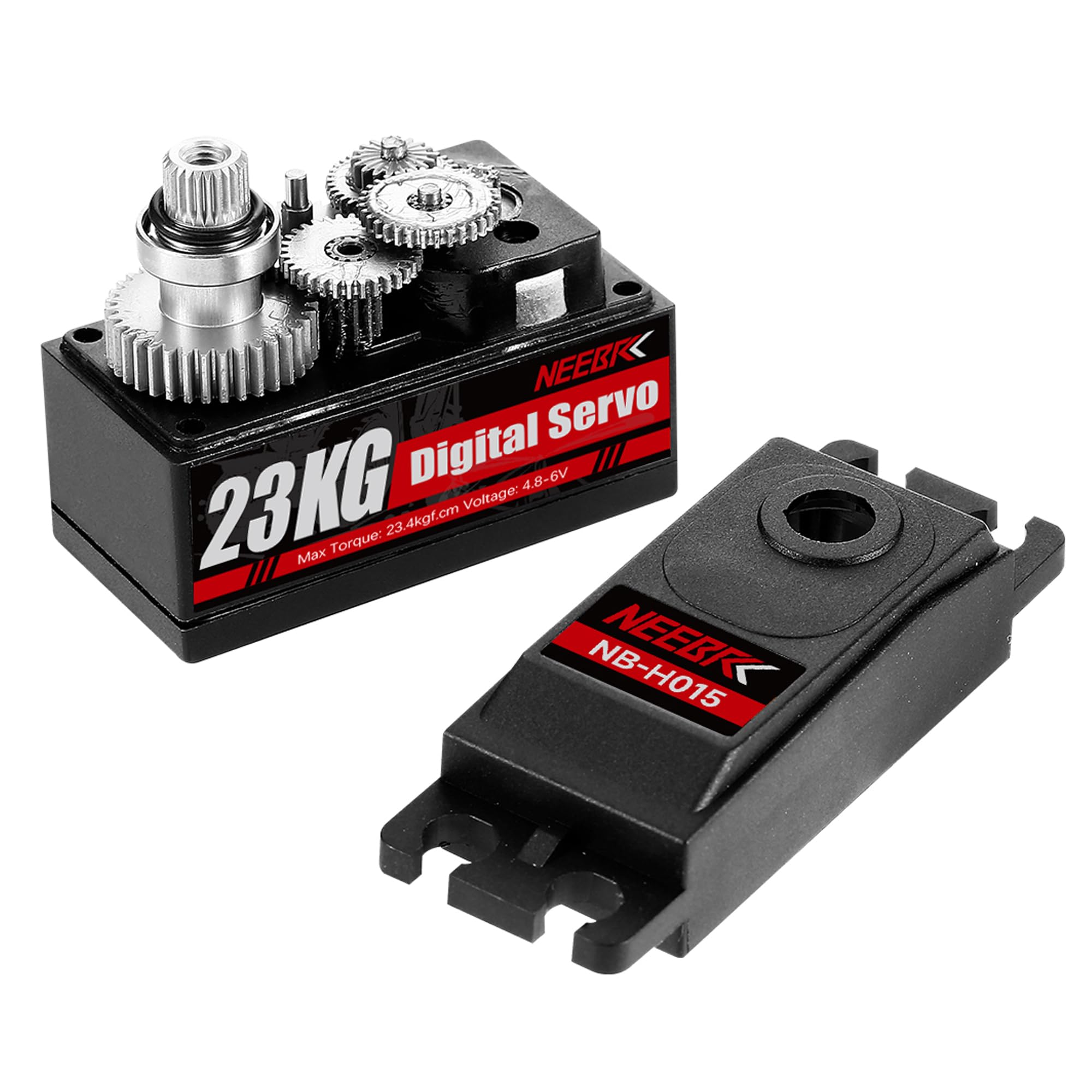 23KG Low Profile Digital Servo and 25T Servo Arm,High Torque Full Metal Gear for 1/10 RC Car On-Road Touring Drift Car/Robot/Boat