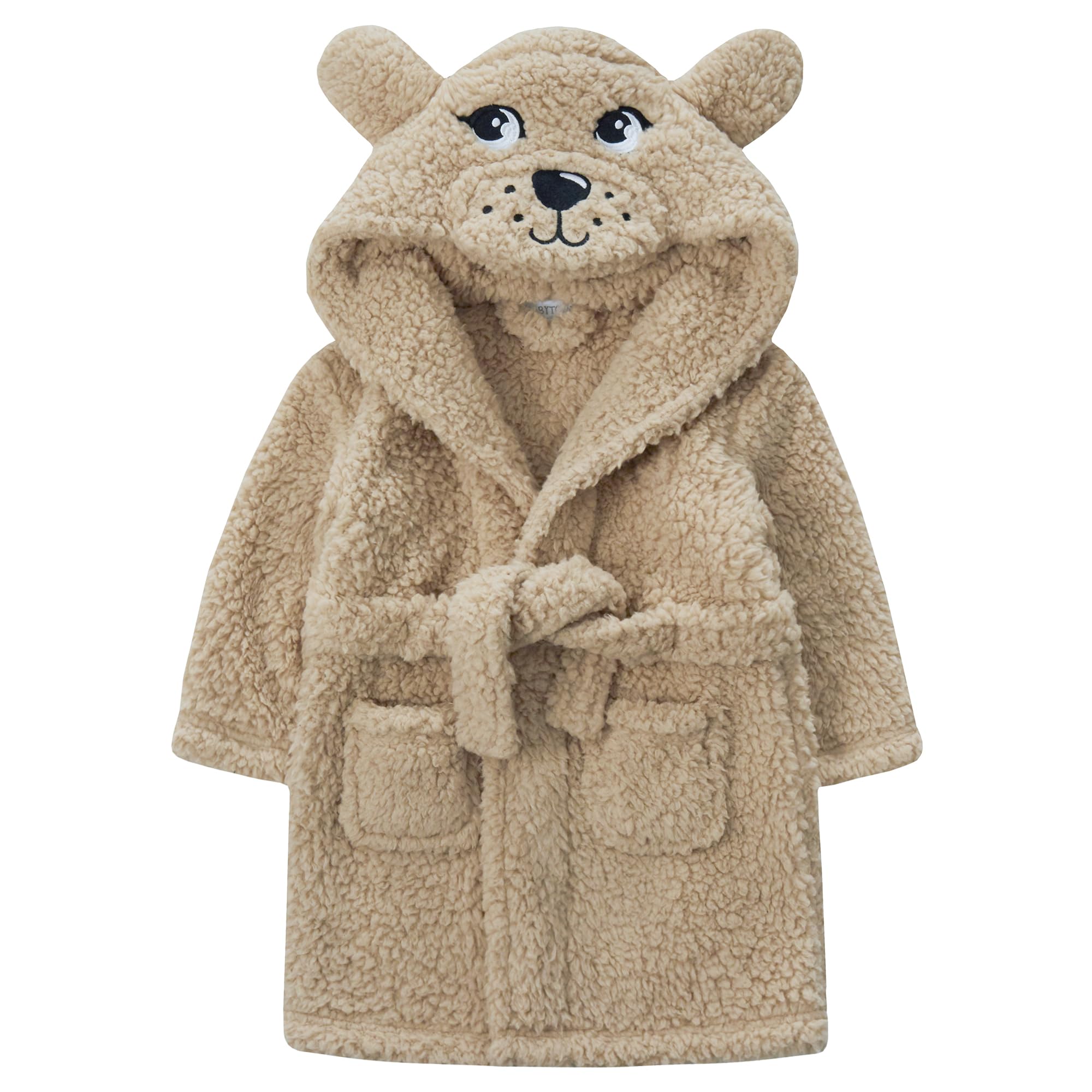 Babytown Unisex Infant Puppy Baby And Toddler Novelty Dressing Gown Baby Giraffe Duck Elephant Sloth Hooded Face Detail 0-6 Months To 6 Years