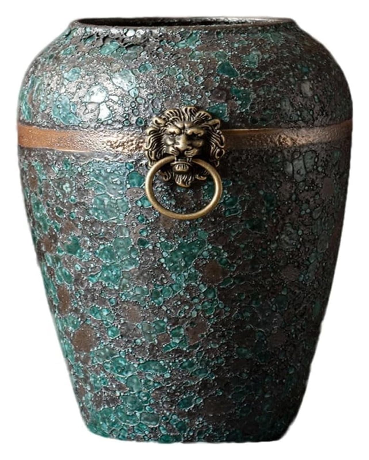Vase Desktop Vintage Distressed Foyer Living Room Ornament with Dried Flowers in a Water-fed Ceramic