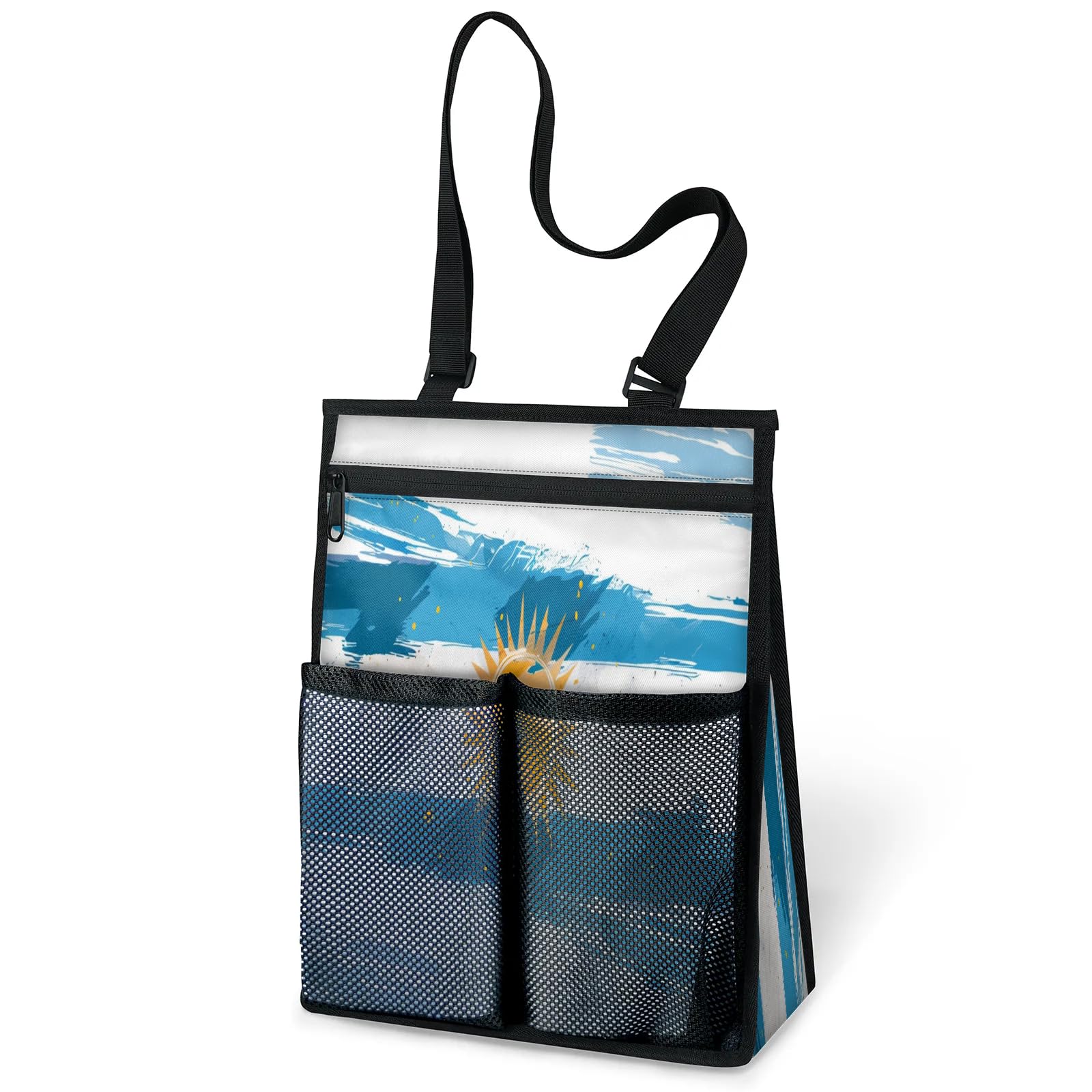 Ourtheme Argentina Flag Portable Shower Bag for Travel Gym Camp Beach Tote Shower Caddy Bags Hanging Toiletry Organizer