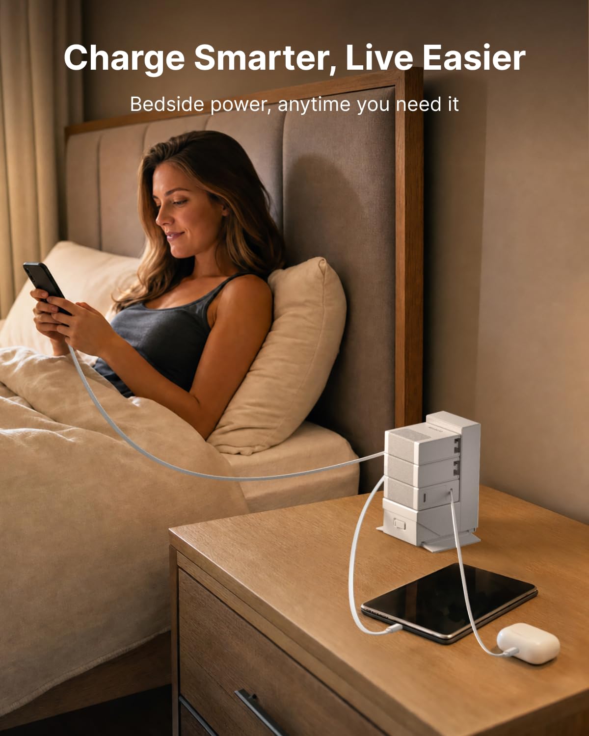 Gitryin ModDock 3 Stazione di ricarica modulare desktop, stazione di ricarica retrattile 8 in 1 per telefoni cellulari con 3 blocchi di ricarica di tipo C, hub di ricarica USB veloce da 120 W con cavo