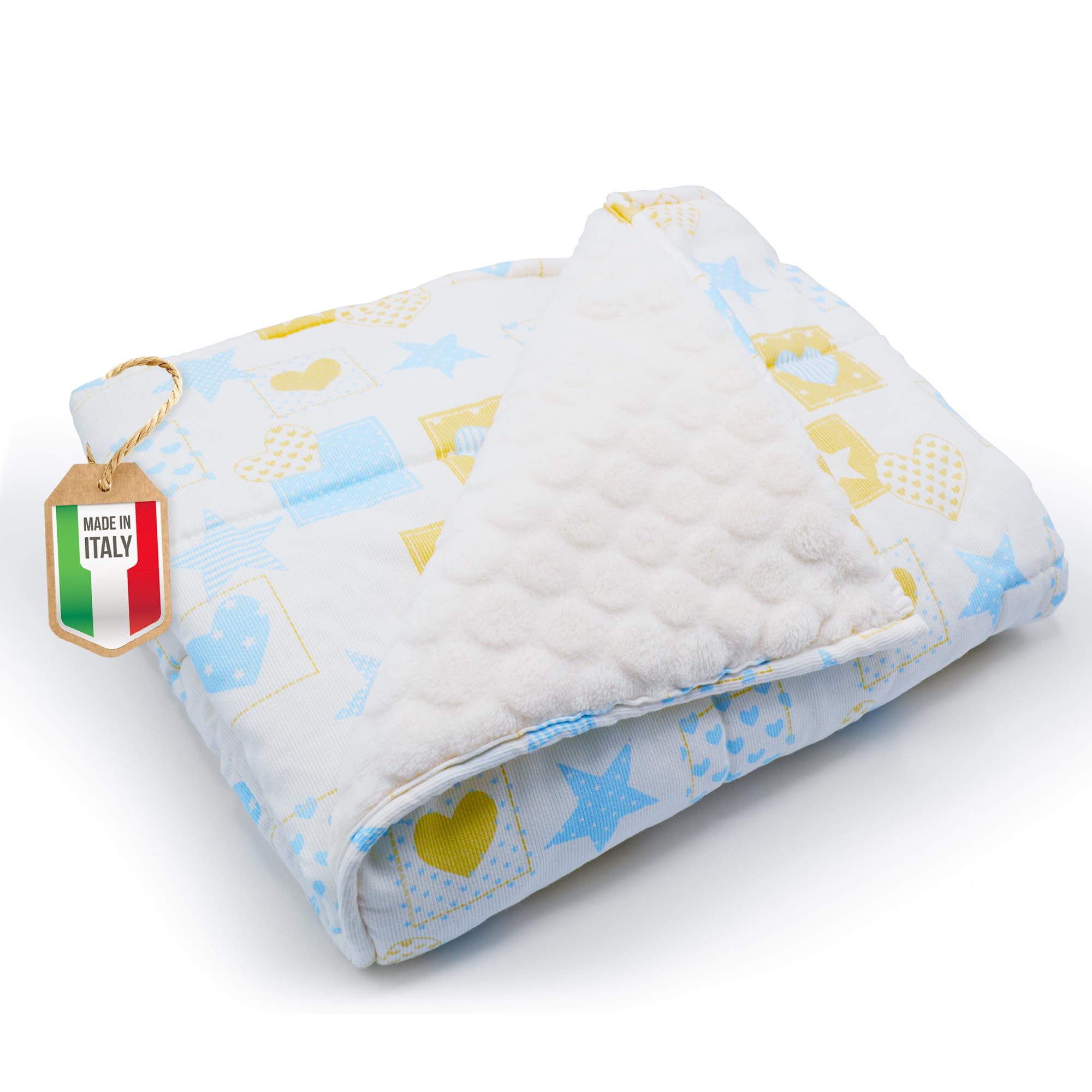 Couverture bébé naissance double-face en coton plaid bébé peluche 75 x 100 cm