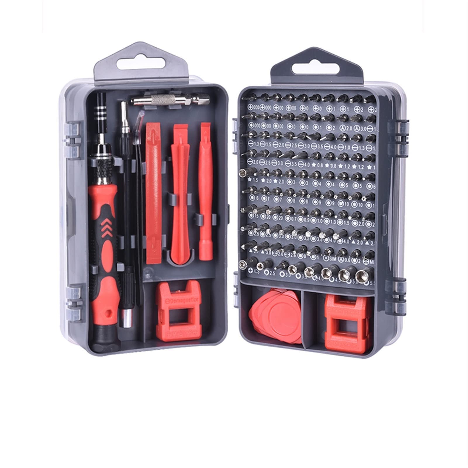 Schraubendreher Set magnetische sschraubendreher Bit Set 135 in 1 Reparatur Handwerkzeugkit for Handy (Color : 115-Red)