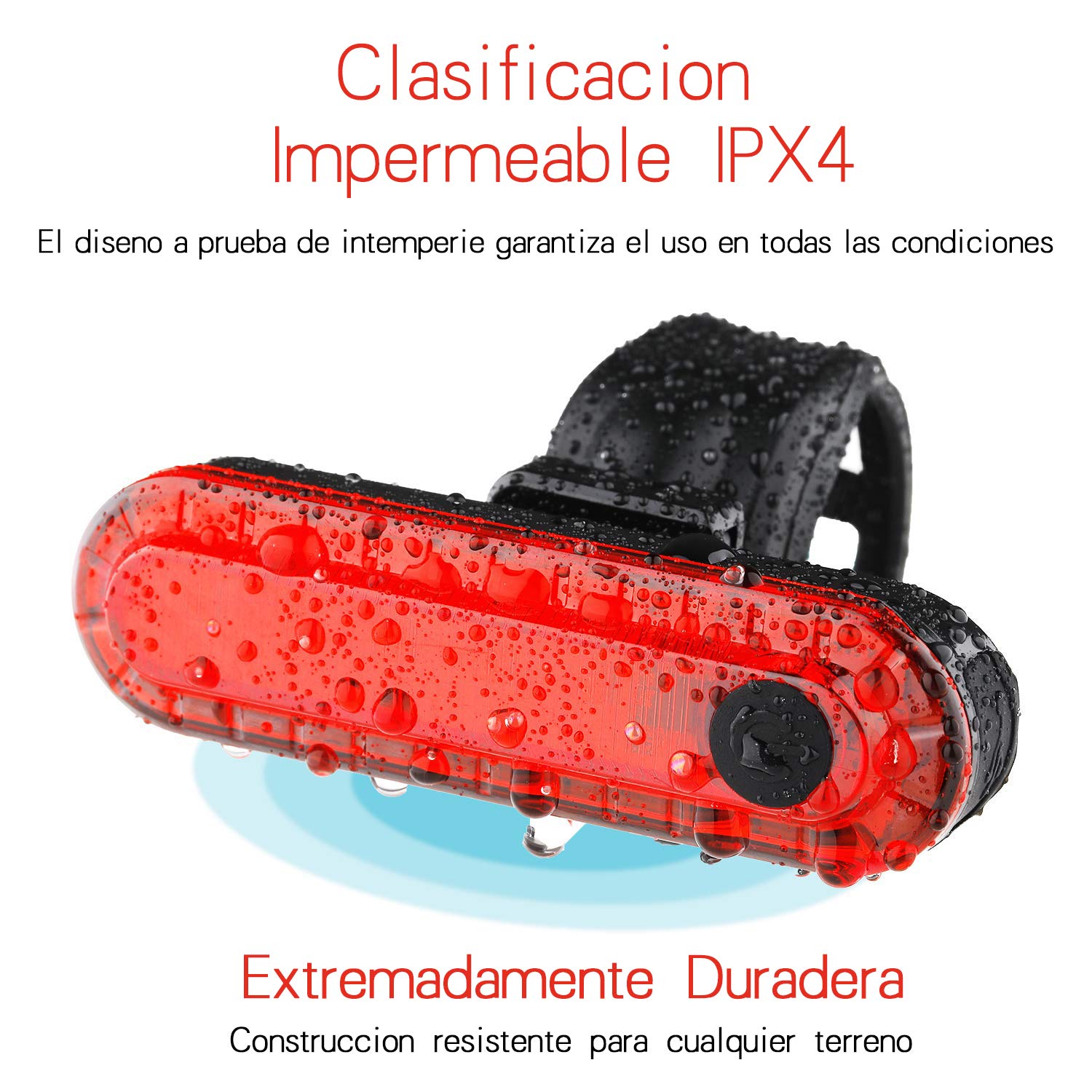 Luce posteriore per bicicletta (2 pezzi), luce di sicurezza USB ricaricabile ultra brillante LED rosso facile da installare ad alta intensità per bici da strada, caschi