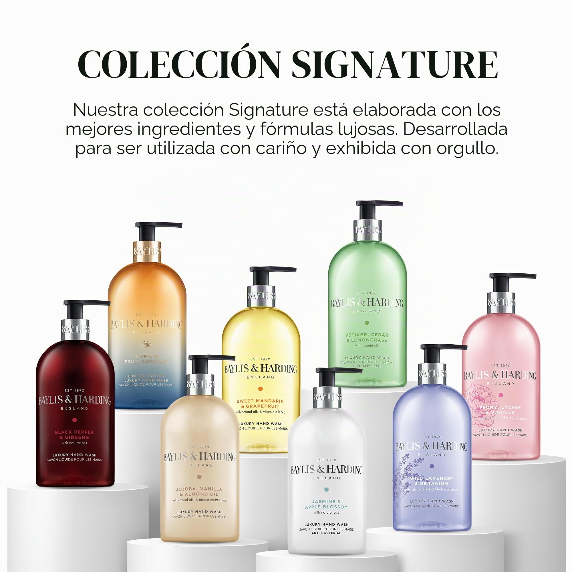 Baylis y Harding Jojoba Seda//Aceite de Almendras, lavar a mano, 500 ml, pack de 3