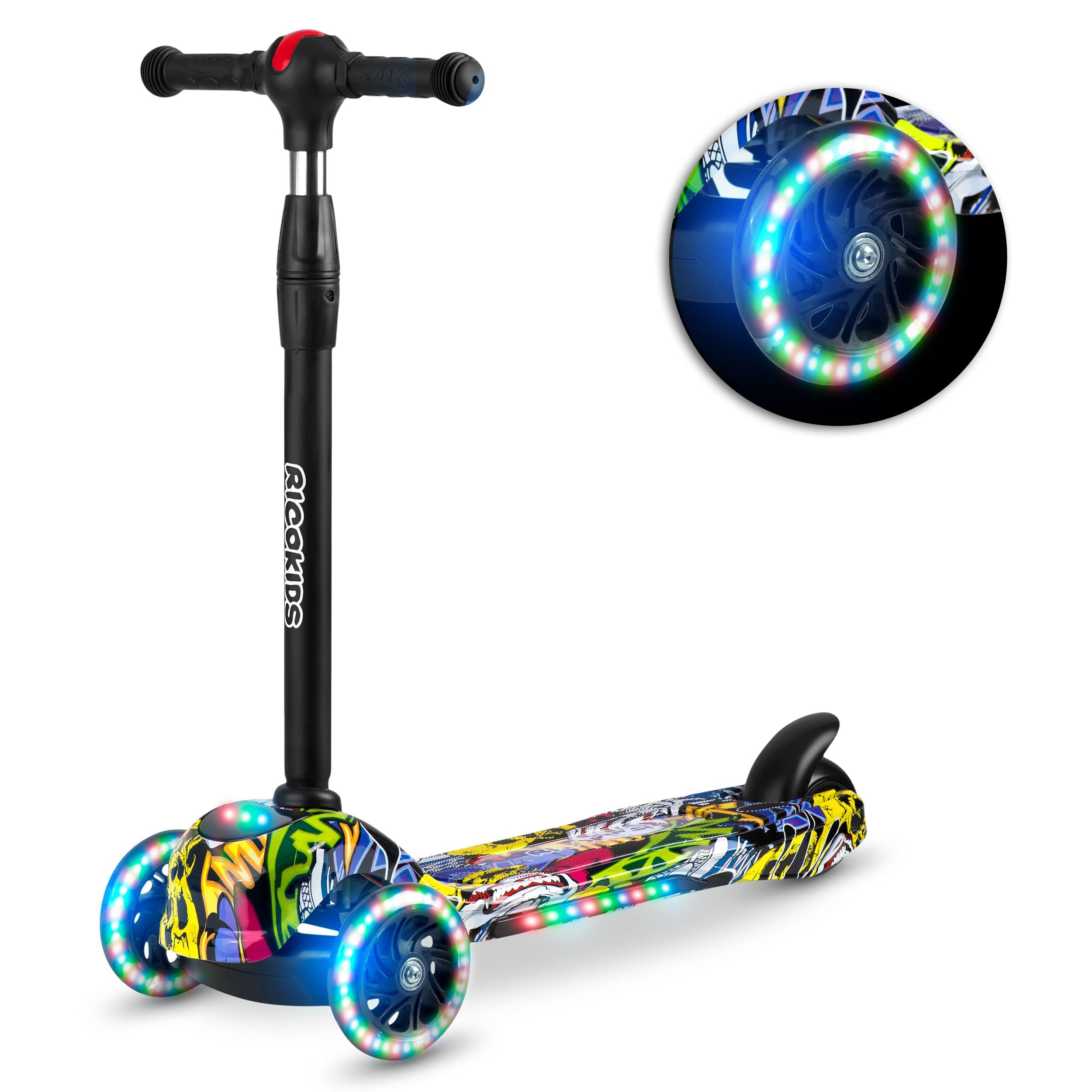 WeSkate Scooter met 3 wielen voor kinderen, inklapbaar, met lichte