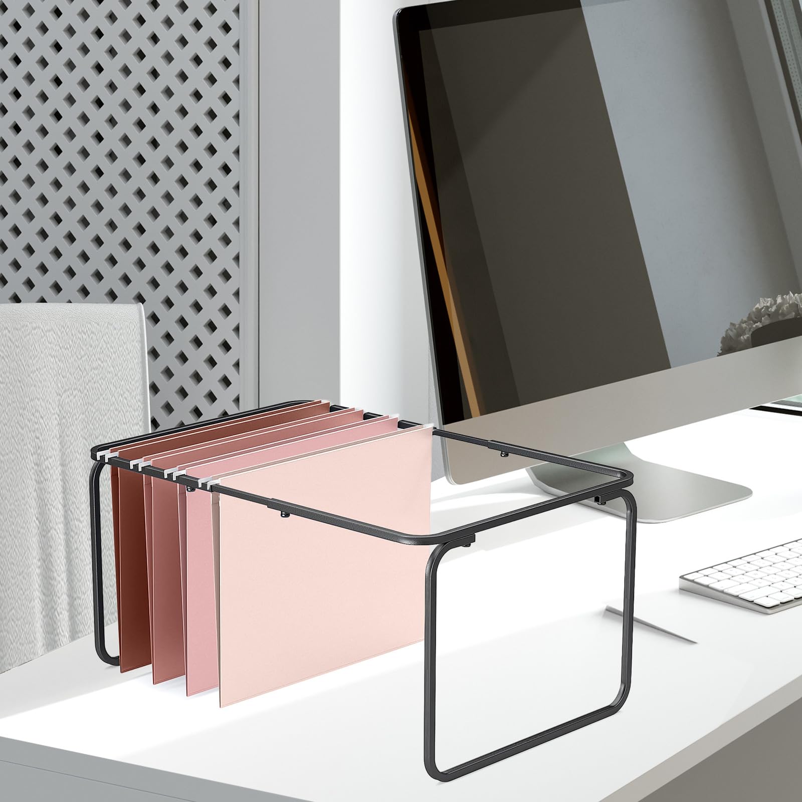 Whaline Hängemappen, Briefgröße, 4 Farben, Rosa, mit Register, für Zuhause, Büro, Klassenzimmer, 23,6 x 31,8 cm, 36 Stück