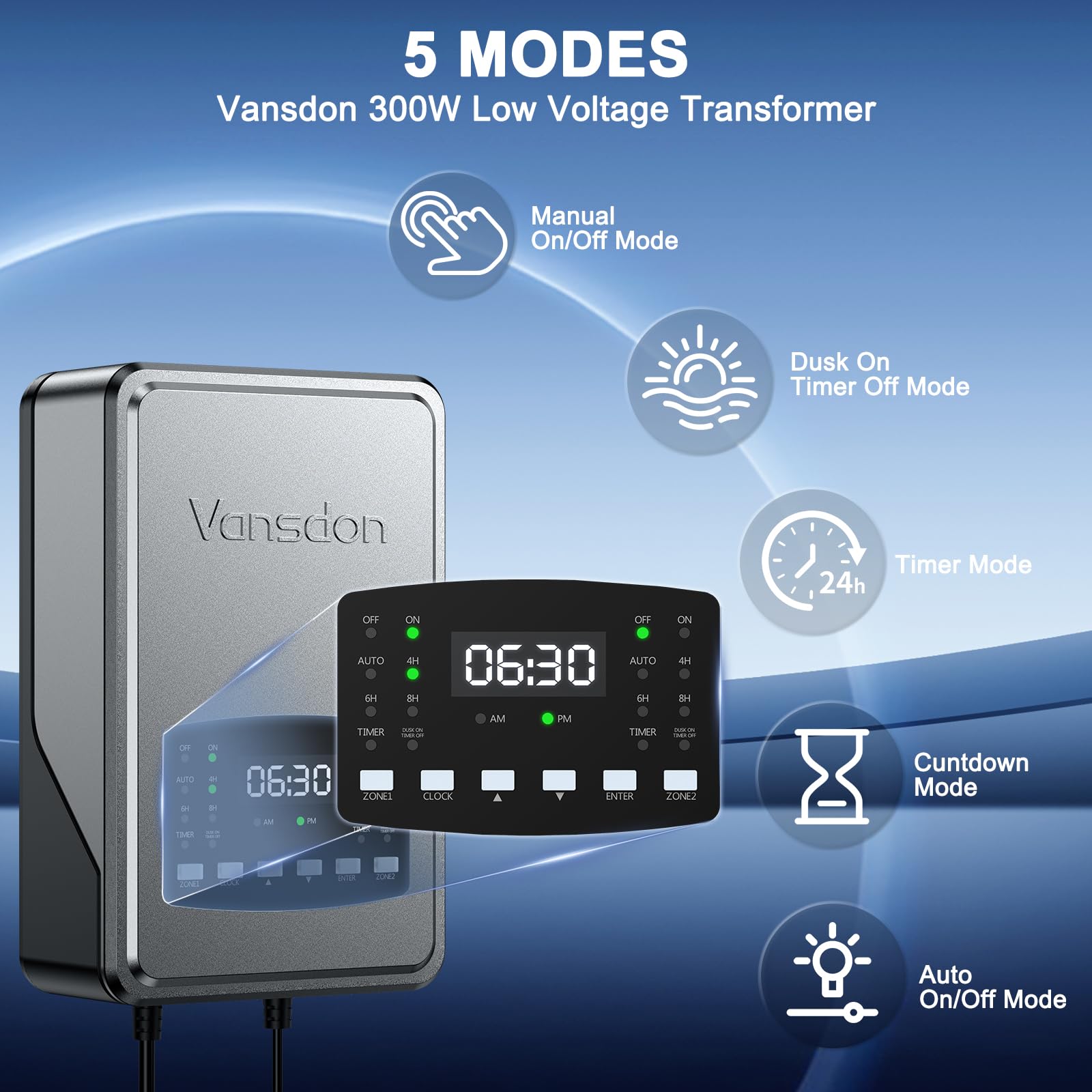 Vansdon Low Voltage Transformer - 2 Zone LED Lighting -3