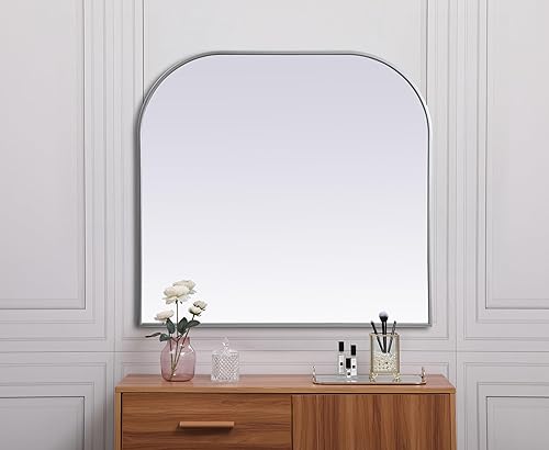 Miniatura 7 de Elegant Decor Blaire - Espejo moderno de madera de fibropanel de densidad media (40 x 38 pulgadas), color negro