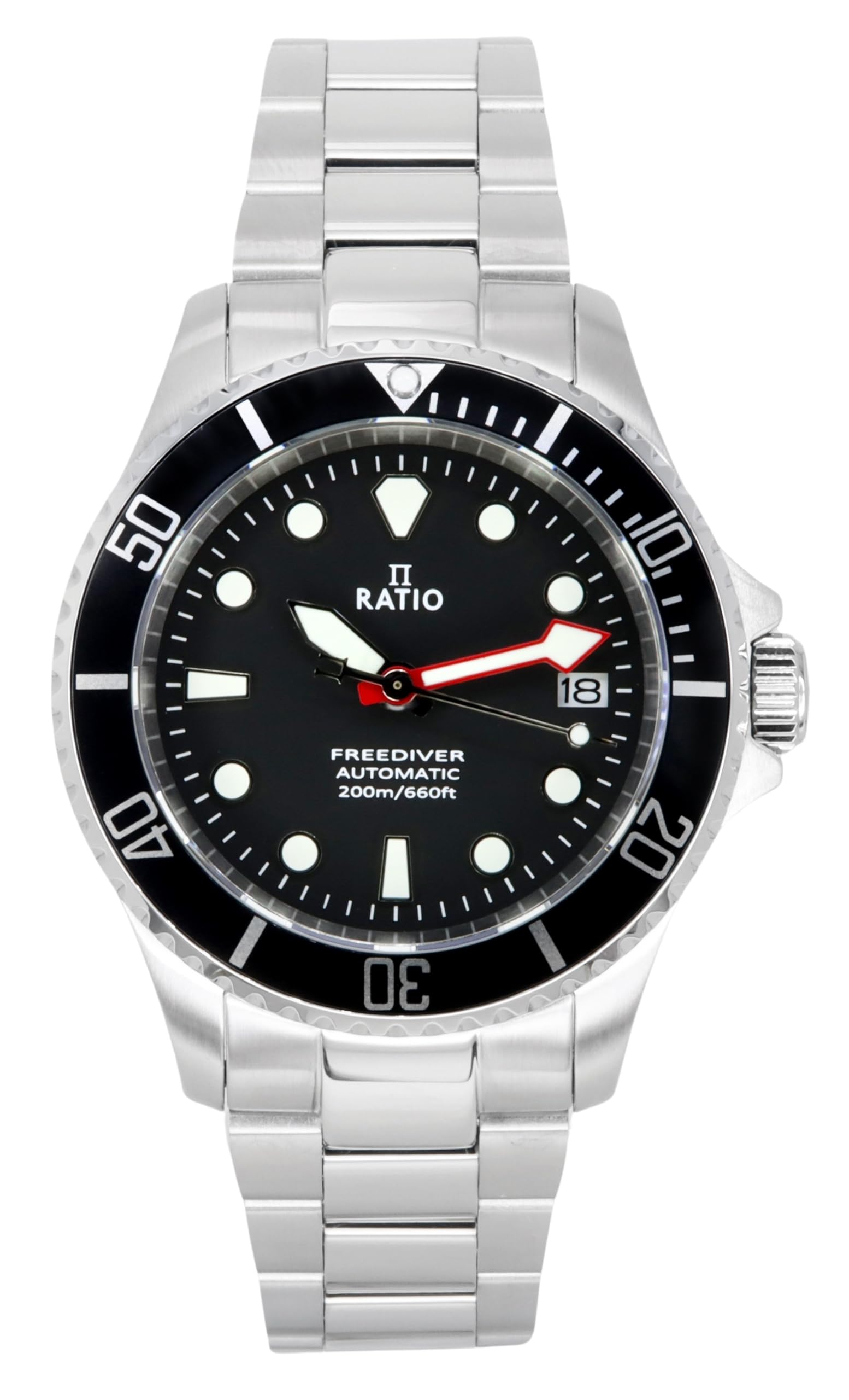RATIOFreeDiver Sapphire Crystal Diver Watch Japanese Automatic Movement Dive Watch 200m Water Resistant Diving Watch