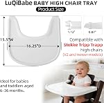 Baby High Chair Tray Compatible with Stokke Tripp Trapp Chair (V2 and Beyond) with Smooth Surface and Strong Suction Power Made of Food-Safe Plastic (BPA BPS BPF Lead Phthalate Free) - White