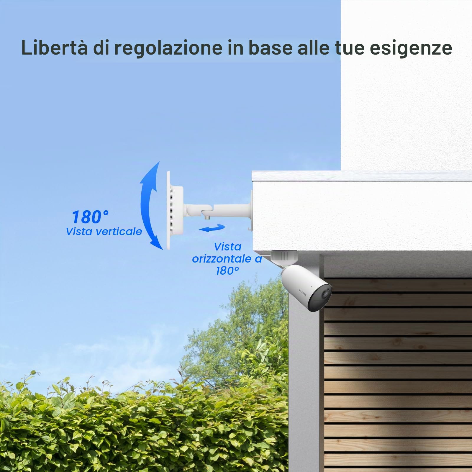 EZVIZ Pannello Solare di Ricarica, Progettato per Le telecamere Batteria BC1C (eLife), BC1 e C3A, Impermeabile, Montaggio Regolabile (con Cavo di 4 Metri), Alimentazione Continua
