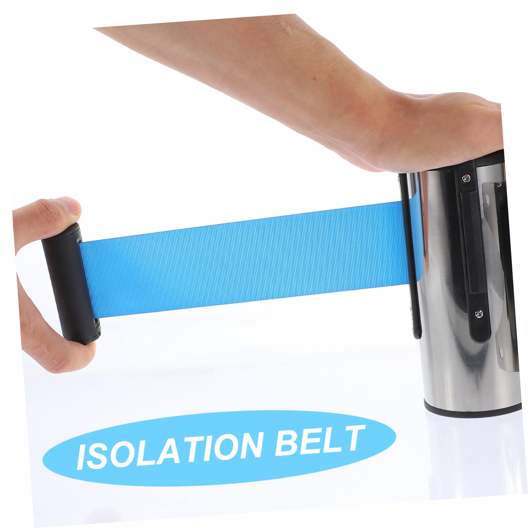 CHILDWEET Isolation Zone Queue Strap Crowd Control Barrier Belt Banister Guard Retractable Barriers Retractable Crowd Control Wall Mount Rope Barrier Stainless Steel Safety Barriers Blue