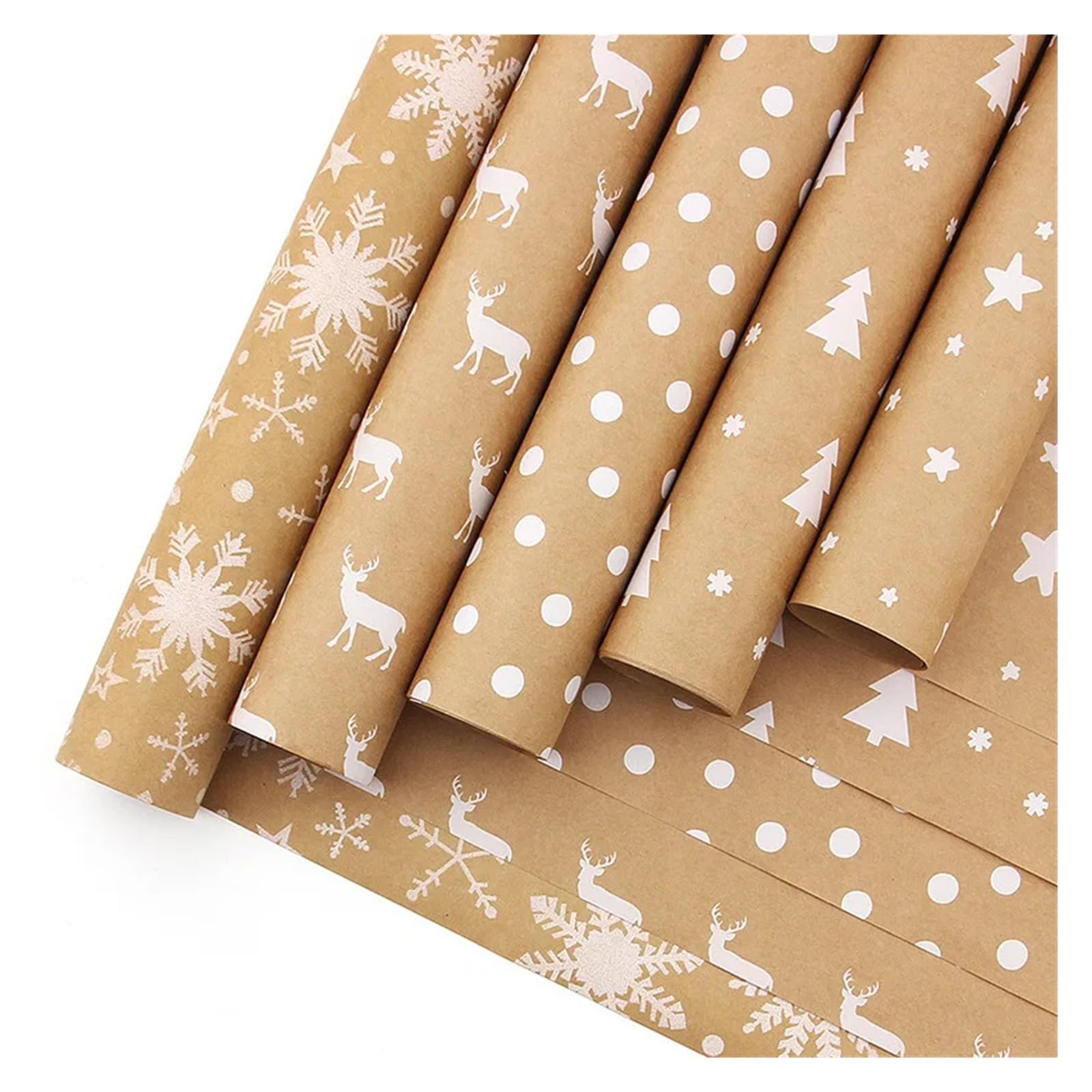 Modello di carta da regalo per Carta Alimentare | Carta artigianale retrò Fiori Carta da regalo Scatola regalo di compleanno for matrimonio(Brown-E)