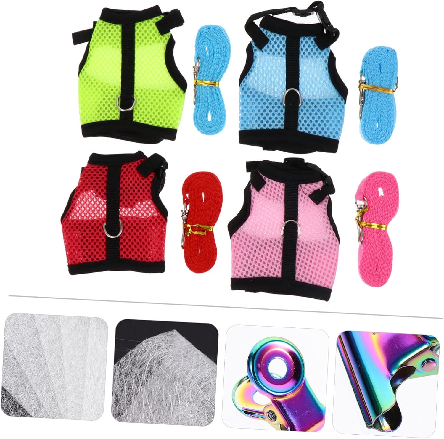 DOITOOL 12pcs Summer Rabbit Harness Vest Breathable Mesh Leash Harness for Pets
