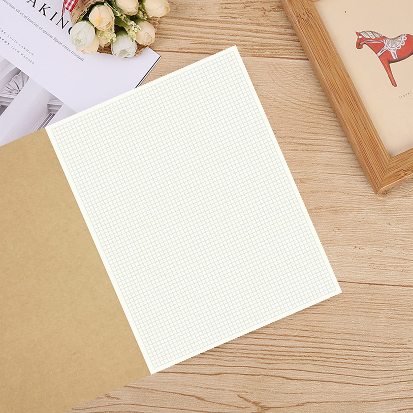 zmybcpack Confezione da 12 quaderni di carta con grafica grande, 21,5 x 27,9 cm, per viaggiatori, studenti universitari, ufficio, 60 pagine a griglia quadrata/30 fogli