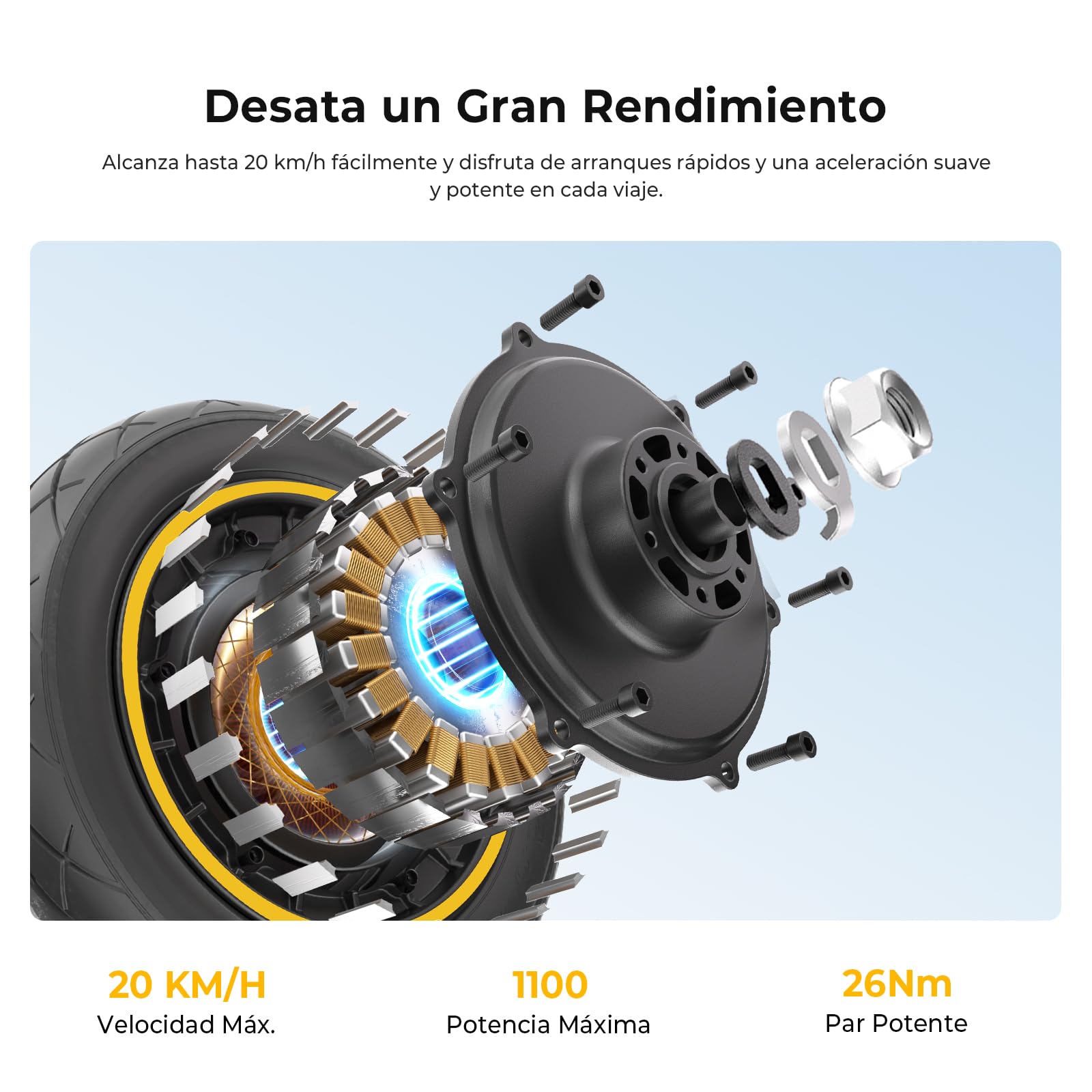 Patinete Eléctrico Ausom K20/K20 Pro, 90KM /70km Autonomía, Batería 48V, Suspensión ShocFree, Neumáticos 10", Frenos de Disco+E-ABS, Scooter eléctrico