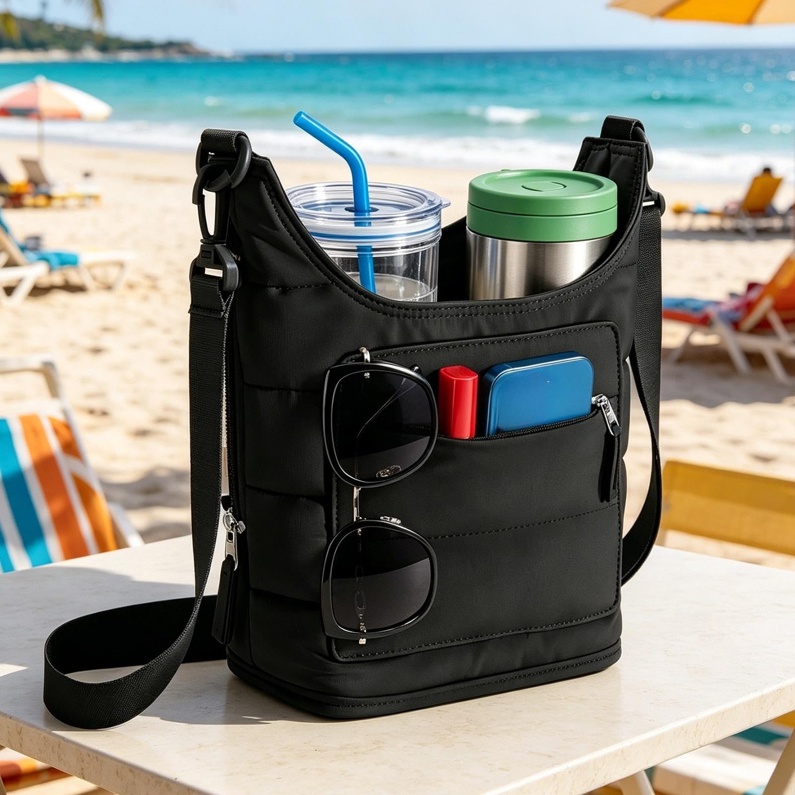 Wasserflaschenbeutel Leichte Tragetasche mit Tasche | Getränkehalter Tragetasche für Walking, , Fitness, Outdoor, Reisen, Camping,