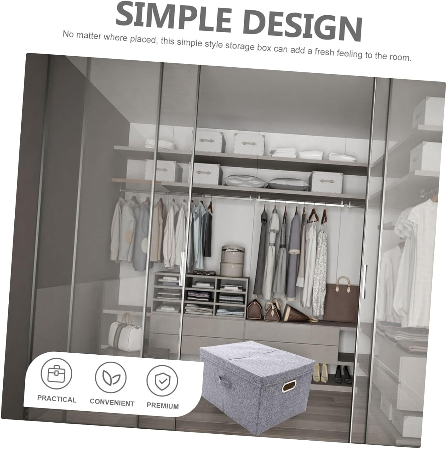 Collapsible Fabric Storage Box with Lid Multi Functional Organizer for Clothes Sundries Cloth Material for Home Organization