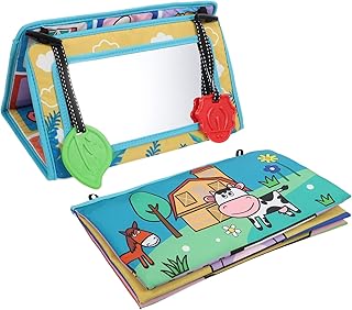 TOYANDONA Livro De Pano Com Espelho Distorcido Brinquedos Infantis Brinquedos De Animais Brinquedos Preto E Branco Para Bebês Brinquedos Para Bebês Brinquedos Para Bebês Livro De Pano