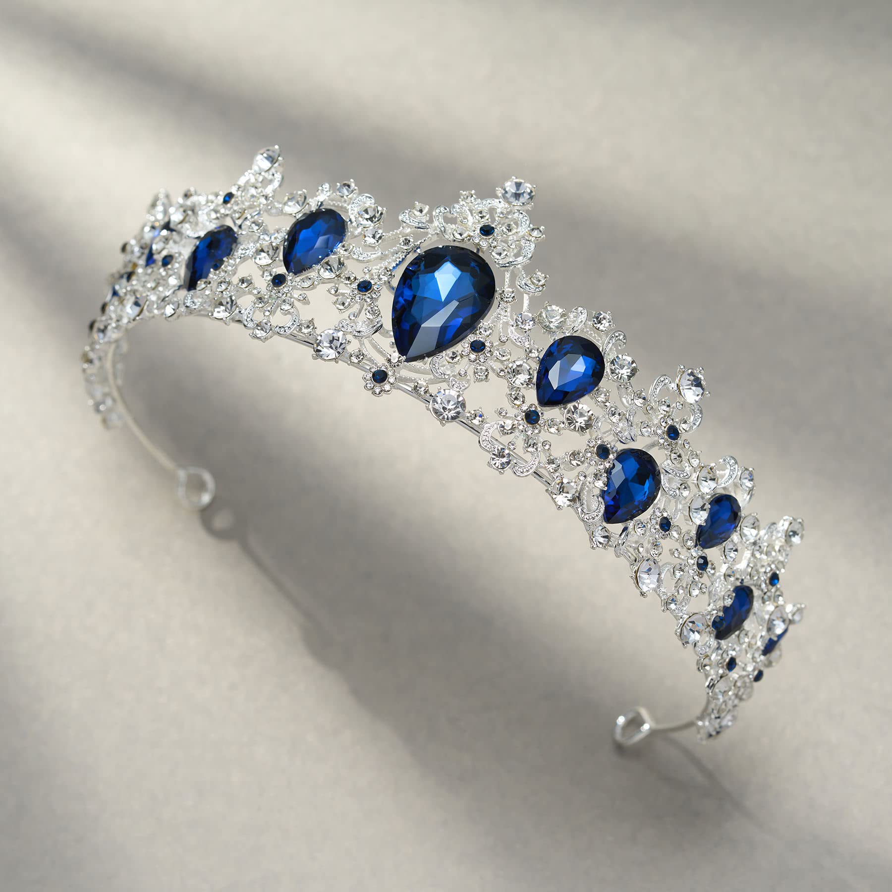 Amazon.com: SWEETV Royal CZ Crystal Tiara for Women, Blue 