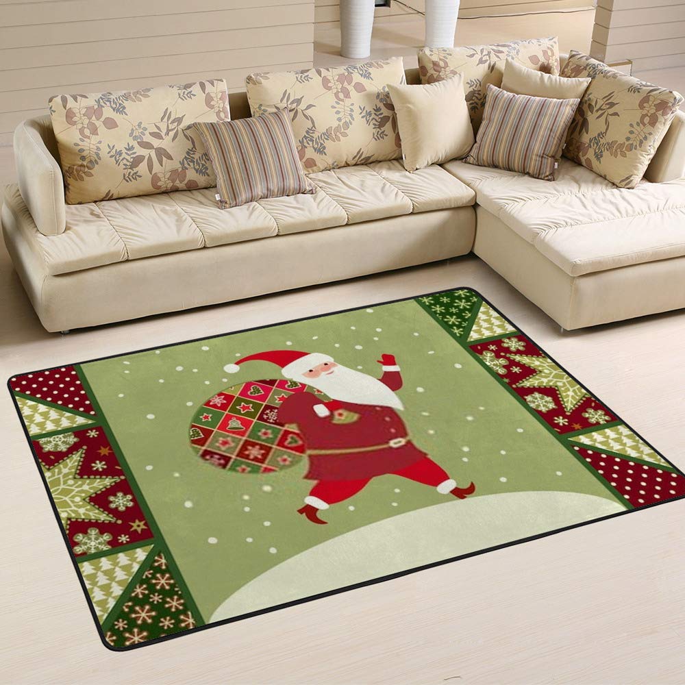 Tapis de Noël motif patchwork au salon pour vos soirées de fêtes