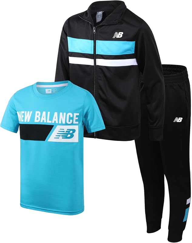 Boys 3 Piece Graphic Tee Jacket & Performance Jogger Sweatpants