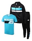 Boys Sweat Suit Set - 3 Piece Short Sleeve Graphic Tee, Zip Up Jacket, Tricot Jogger Sweatpants for Boys (2T-16)