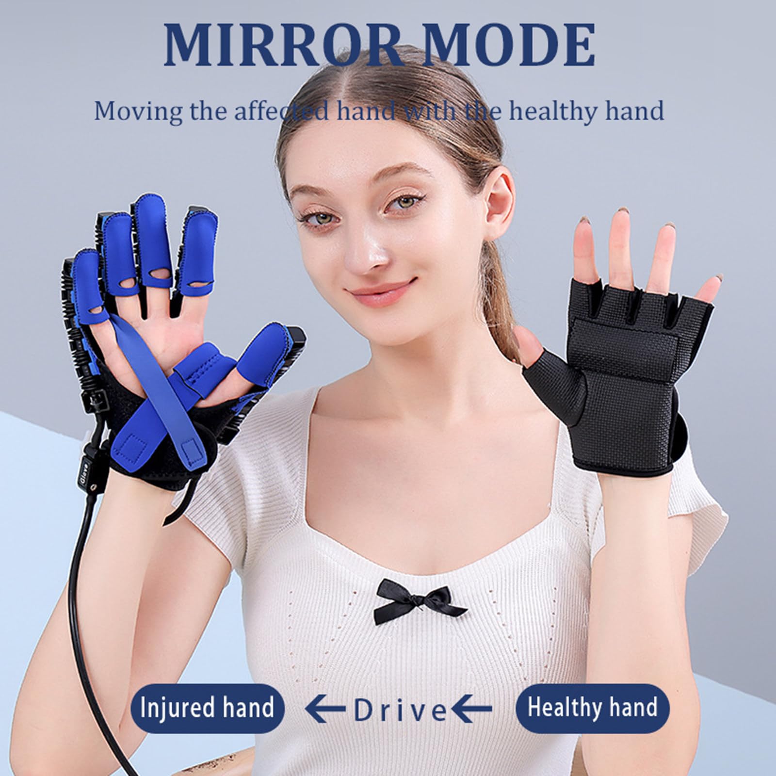 Guantes De Rehabilitación Robóticos, Ejercitador De Dedos para Mano Izquierda Y Derecha, Guantes Robóticos para Accidentes Cerebrovasculares, Hemiplejia, Infarto Cerebral L