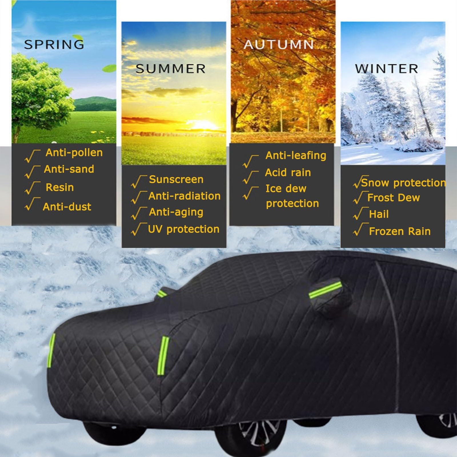 Funda Coche Antigranizo para Toyot Rav4,Funda Coche Granizo contra Polvo contra Granizo Impermeable Y Sol Invierno Protector Exteriores Y Coches Cubierta
