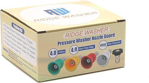 Miniatura 8 de RIDGE WASHER Protector de boquilla para lavadora a presión, puntas de boquilla de lavadora con soporte protector, 5 puntas de lavado a presión con