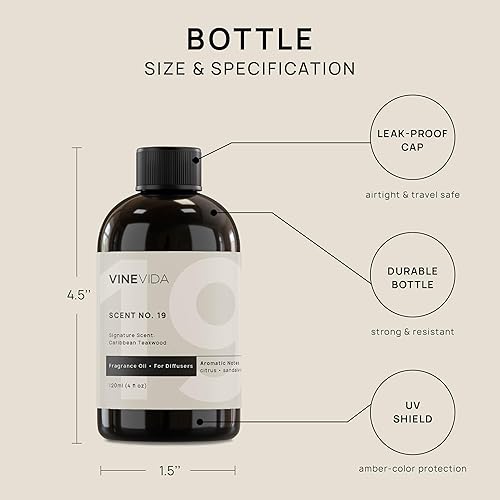 Miniatura 34 de VINEVIDA Aceite aromático de madera de teca de caoba para difusores de aire frío, aceites esenciales para recarga de aceite difusor y ambientador