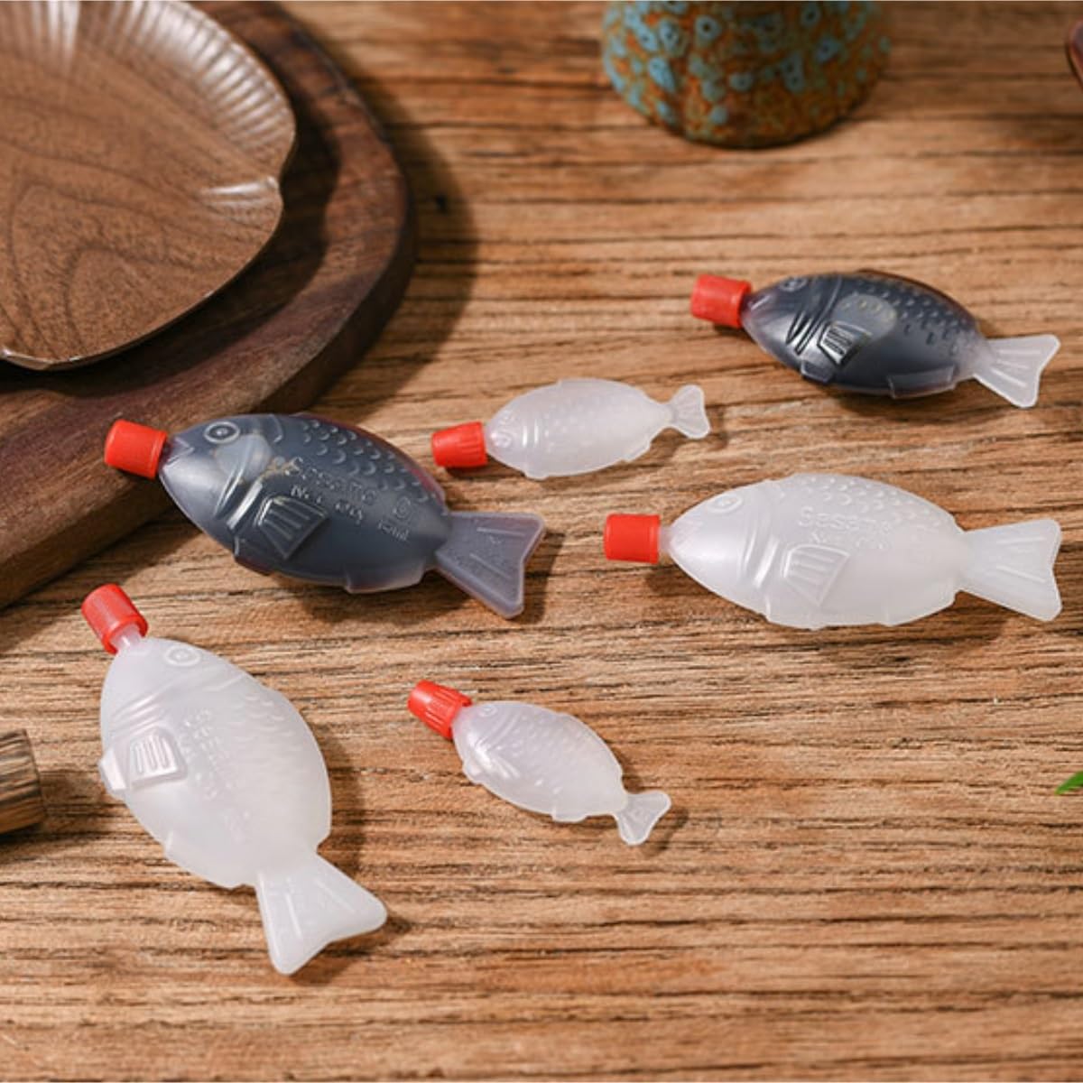 Bottiglia Squeeze Set Da 6 Pezzi Bottiglia Di Ketchup Salsa Di Condimento In Plastica Bottiglia Da Spremere Contenitore For For Condimento For Insalata A Forma Di Pesce Condimento Dispenser(2.6ml)