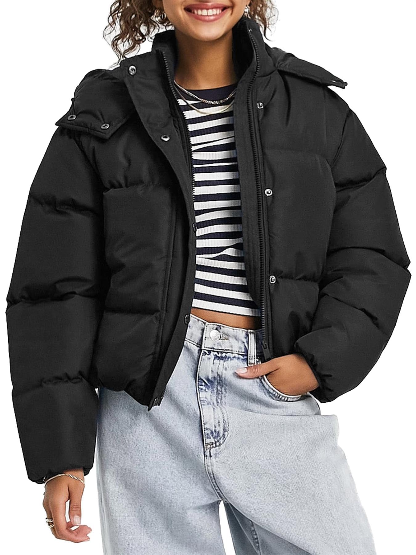 SS7 Womens Padded Puffer Jacket Black