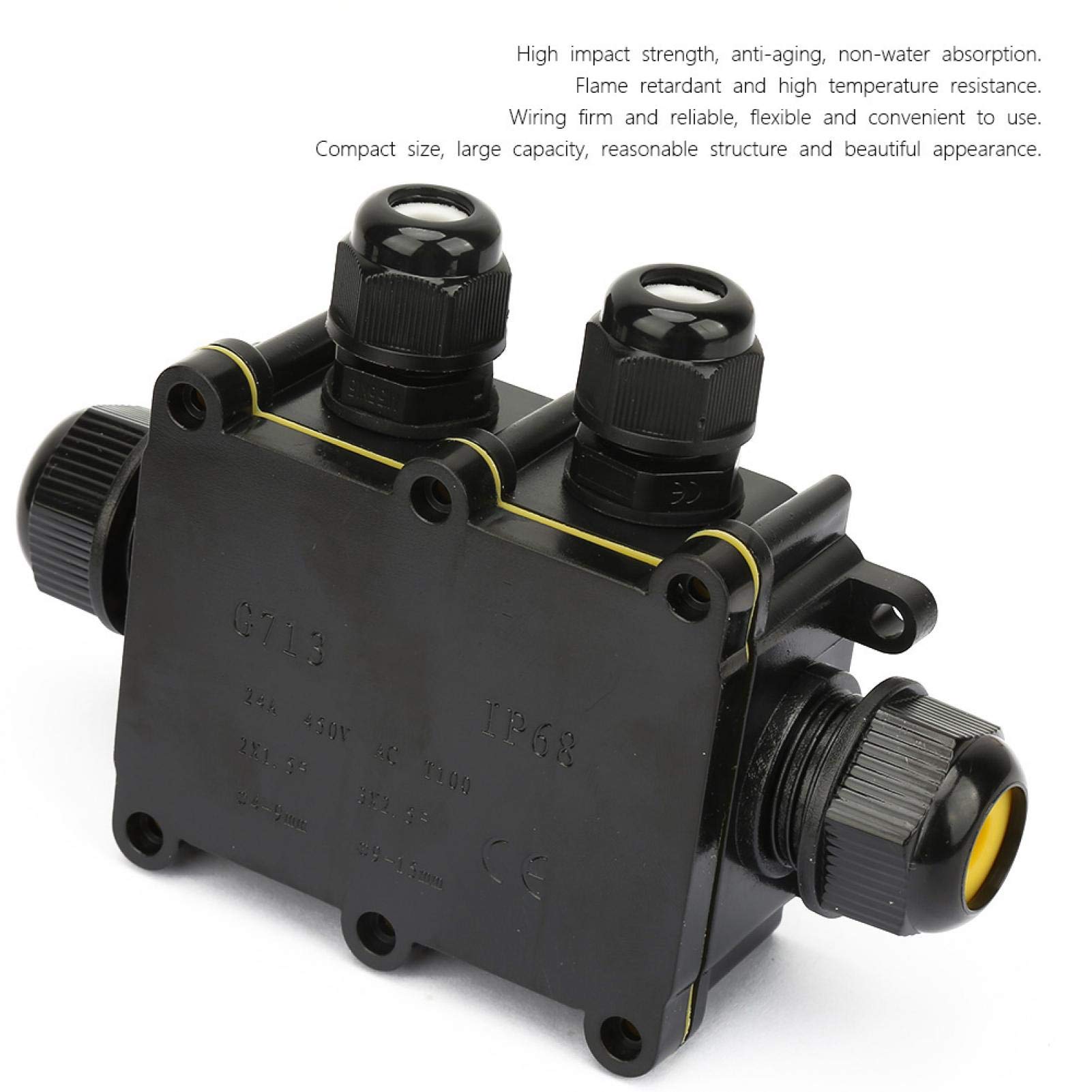 Outdoor Junction Box,2 Way/3Way/4Way IP68 Waterproof Junction Box Electrical Enclosure Cable Connecting Terminal Block(4way) - Image 4