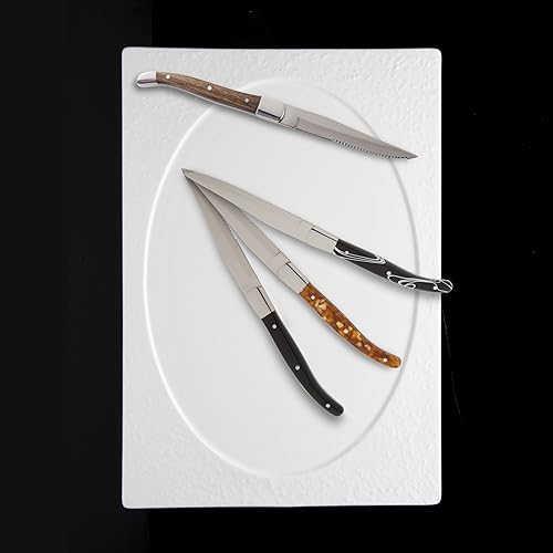 Miniatura 8 de Fortessa Cuchillo de carne dentado provenzal, 9.25 pulgadas, mango de madera oscura, juego de 6