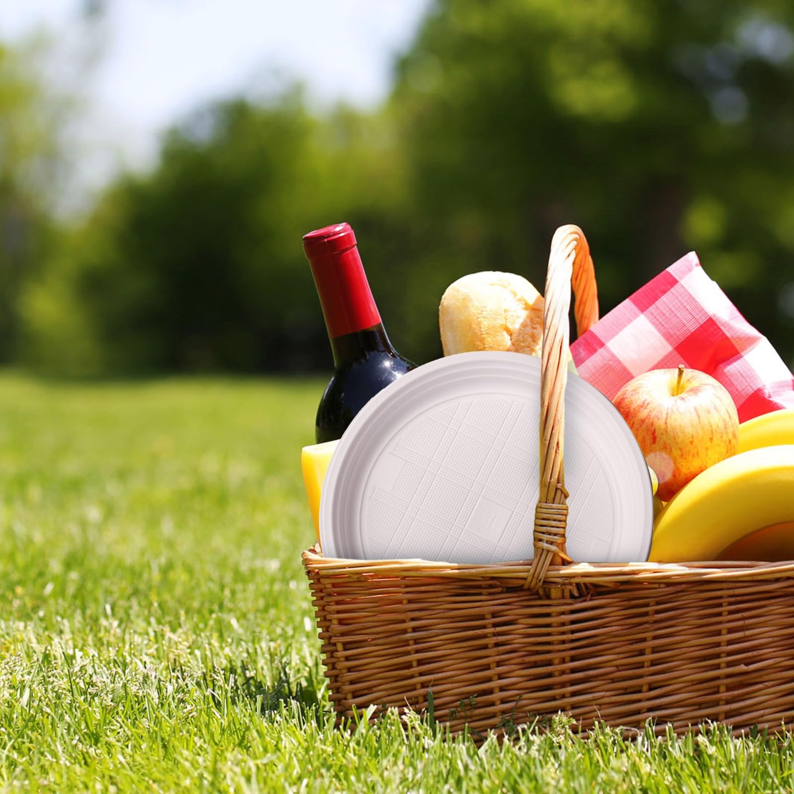 396 Piatti Fondi In Plastica Rigida | Riutilizzabili Fino A 20 Volte | Ø22 Cm | Bianchi - Foto 7