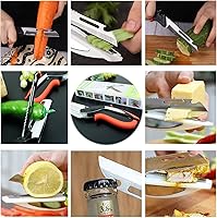 Vista 9 de Vegetable Scissors and Food Cutter - Kitchen Shears With Cutting Board, Quick Slicer, Chopper for Meat and Vegetables