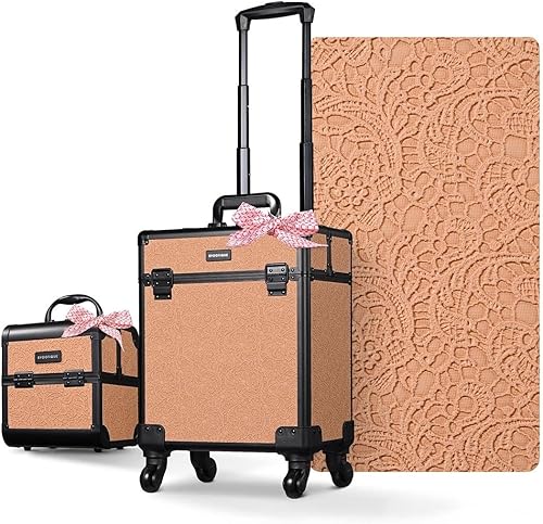 Vista 19 de BYOOTIQUE Cosmetology - Estuche rodante para almacenamiento de uñas, carrito de almacenamiento para maquillaje, maleta de peluquería de viaje